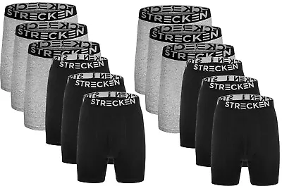 12 Pairs BIG MEN Boxer Briefs 3X 4X 5X Black Or Black - Gray Big And Tall Sizes  • $62.95