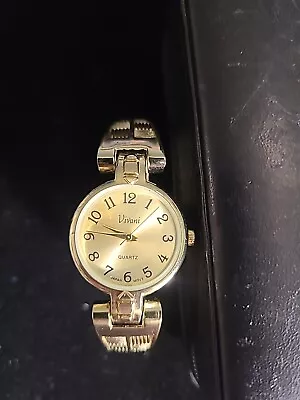 Vivani Ladies Gold Toned Cuff Band Analog Watch Quartz • $19.99