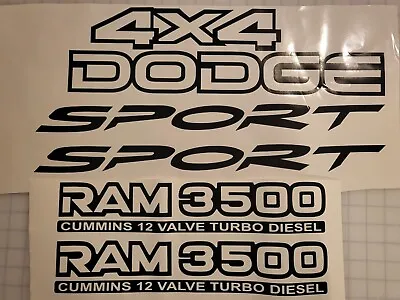 Ram 3500 12 & 24 Valve Diesel Sport 4x4 Replacement Decals - Fits Dodge Ram 3500 • $34.95