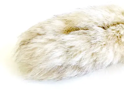 Real Coyote Collar White-Beige Vintage Fashion Winter Scarf MCM Fur Tail Boa 35  • $44