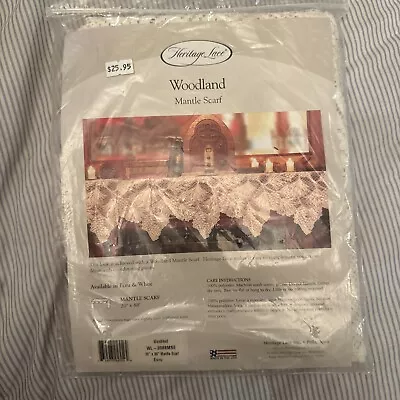 Heritage Lace Woodland 20 X88  Mantle Scarf Oblong 100% Polyester Ecru • $20