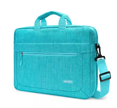 Laptop Shoulder Messenger Bag - Teal - 15-15.6 Inch - Adjustable Depth Hot Blue • $14.99