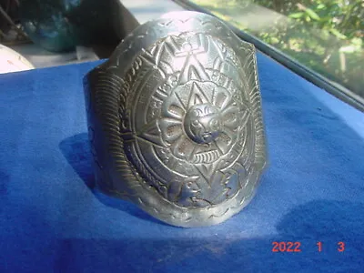 Old Mexican Silver Cuff Bracelet By L. Maciel Mexico City Ca. 1930-40s • $145