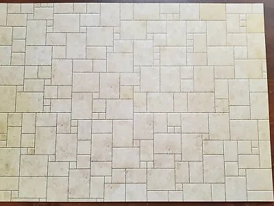Dollhouse Miniature Limestone Floor Tile Random Squares Embossed Card Flooring • $7.15