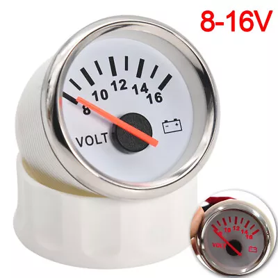 52mm Car Boat Marine 8-16V Voltmeter Volt Voltage Gauge Meter With Red Backlight • $17.28