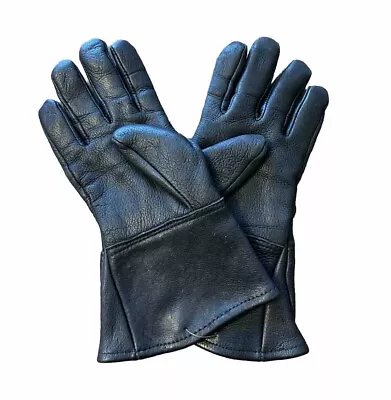 Men’s Real Deerskin Thinsulate Lined Waterproof Black Motorcycle Gloves • $25