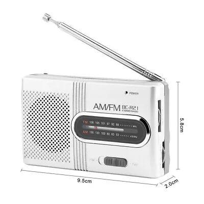 £7.99 • Buy Mini Pocket Travel Portable Slim AM FM Radio Speaker Antenna Battery Operated