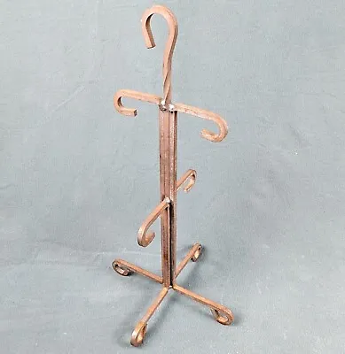 Vintage Wrought Iron Metal Cup Holder / Coffee Mug Tree Stand 16  X 8  Holds 4 • $25