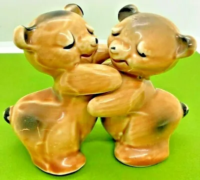 Ceramic Vantellingen Bear Hug Salt & Pepper Shakers Teddy Figural Huggers Decor • $24.95