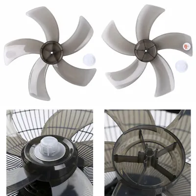 16Inch Mute Fan Blade 5 Leave W/Nut Cover Stand/Table Fanner Fan Replacement DIY • £11.58