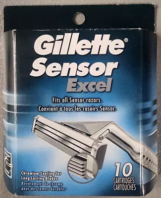 Gillette Sensor Excel Comfort Razor Blades 10 Cartridges 2 Blades NEW IN BOX • $13.99