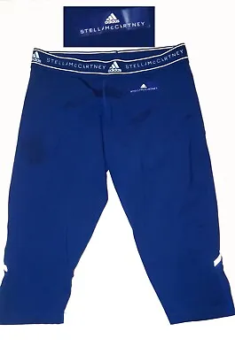 Adidas Stella McCartney Running Cropped Tight Royal Blue Reflective~ Mesh Sz M • $15.99