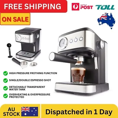 Coffee Machine Espresso Cappuccino Latte Maker Cafe Barista 15 Bar Frother Maker • $131.44