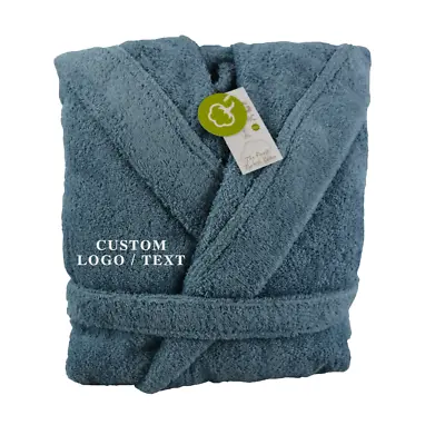 Organic Custom Bathrobe With Hood Personalised Unisex Embroidered Comfy Bathrobe • £69.99