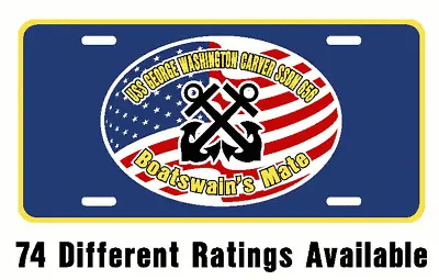 USS GEORGE WASHINGTON CARVER SSBN 656 Rating License Plate Flag NavyMilitary PO3 • $12.99