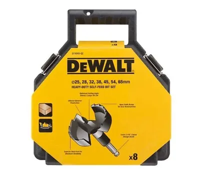 £88 • Buy Dewalt 8 PIece Self Feed Forstner Bit Set 25mm To 65mm DT4593-QZ