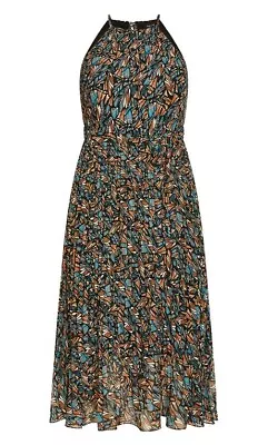 City Chic Regina Print Maxi Dress BNWT Ladies Plus Size M 18 • $49