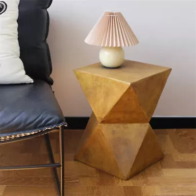 Outdoor Lightweight Concrete Side Table Elegant Geometric Accent Table Handmade • $59.90