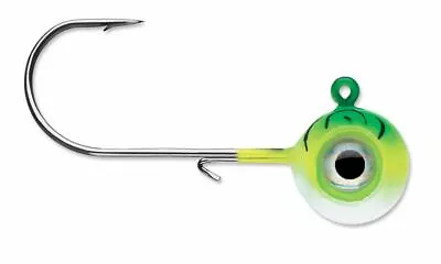 VMC NME Neon Moon Eye Jig 1/4 Oz - Green Fire UV - Pack Of 4 Jig Heads • $5.19