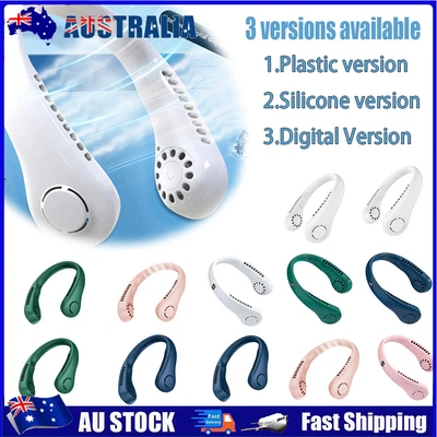 $16.99 • Buy Rechargeable USB Neck Fan Neckband Leafless Cooling Cooler Dual Effect Portable