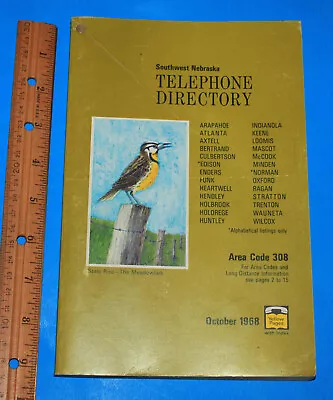 Vintage Nebraska Phonebook 1968 Area Code 308 • $13.30