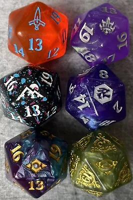 MTG Oversized D20 Spindown Life Counter Dice Magic The Gathering Lot Of 6 • $29.69