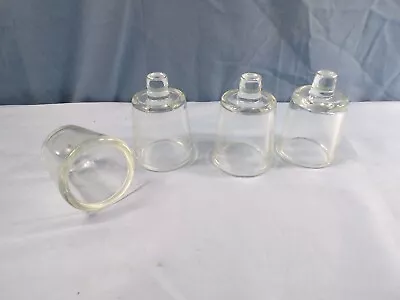 Lot Of 4 Clear Glass Pegged Plain Votive Candle Holders • $8