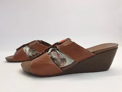 £17.99 • Buy MATALAN Shoes Ladies Women Size 6 EU 39 SOLEFLEX Wedge Studded Bead Leather Mule