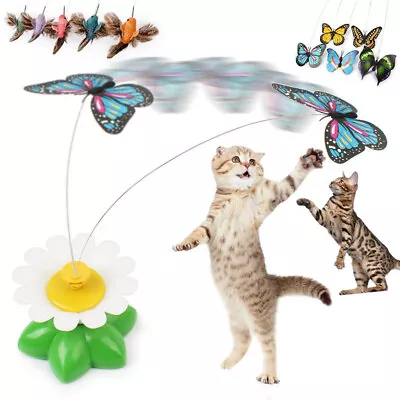 $10.44 • Buy Electric Rotating Bird/Butterfly Rod Pet Cat Toy Teaser Fun Kitten Play Toys
