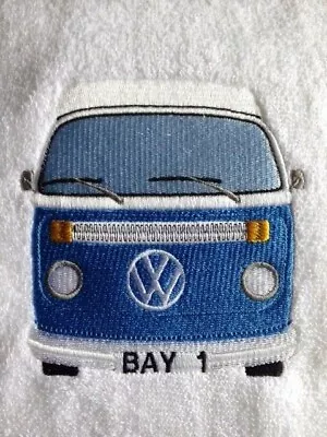 Personalised Embroidered Bay Campervan Bath  Sheet 1 Name & Wrapped FREE • £26