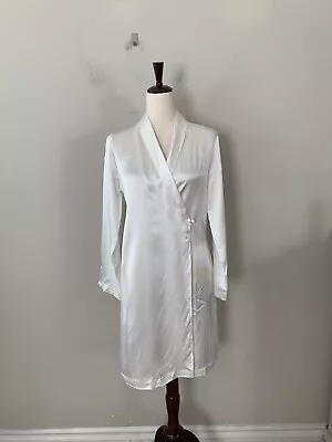 NWT! La Perla Women's Sz XS Long Sleeves Luxury Silk Short Wrap Robe NO BELT • $149.99