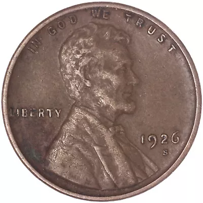 1926 S Lincoln Wheat Cent Very Fine Penny VF  Corrosion See Pics H899 • $16.93