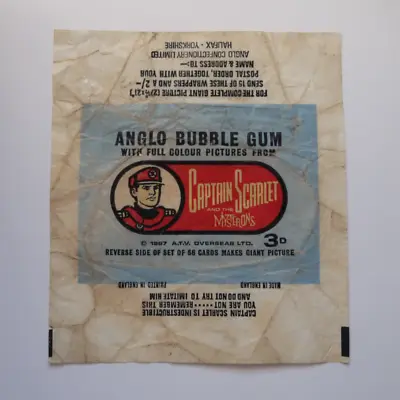 Gerry Anderson Anglo Captain Scarlet Wax Wrapper + 3 Cards 1967 • £89.99