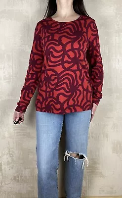 Marimekko Pulu Cotton Abstract Print Long Sleeve Jersey Women's Top Size XL • $37