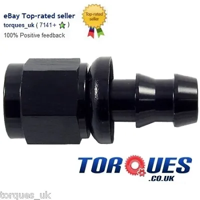 £4.29 • Buy AN -6 (AN6) STRAIGHT Push-On Fuel Hose Fitting Black