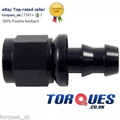 AN -6 (AN6) STRAIGHT Push-On Fuel Hose Fitting Black • £4.29