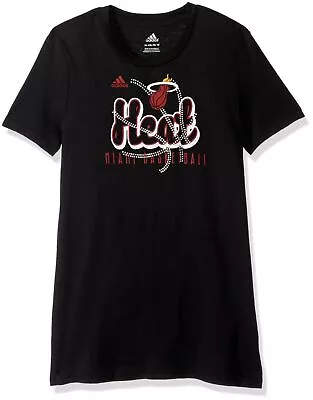 NBA Girls 7-16 Miami Heat Middle Basketball Short Sleeve Tee-Black-XL(16) • $10.27