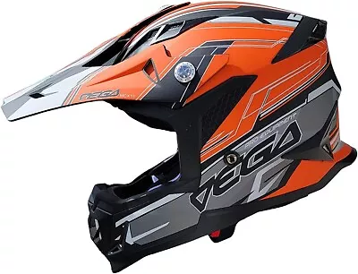Vega MCX Full Face Motocross Helmet Orange Stinger Small DOT & ECE Approved • $79.98