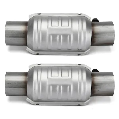 2x 3'' 76mm Universal Catalytic Cat Converter Stainless Steel High-Flow Weld-On • $42.99