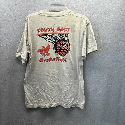 Vintage Iowa City Hawks Shirt Adult Large Gray Single Stitch Mens Basketball 90s • $13.13