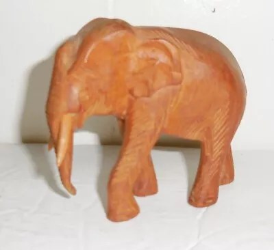 Vintage Wooden African Elephant Figurine Beautiful Design • $12.74