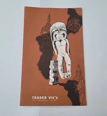 $69 • Buy Vintage 1964 Trader Vic’s TIKI Bar Dinner Menu In The Palmer House Chicago, IL