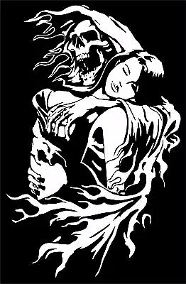 Grim Reaper Skull Girl Monster Zombie Truck Window Vinyl Decal Sticker • $18.99