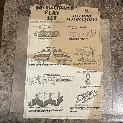 Vintage Marx Battleground Play Set Assembly Instructions 4756 • $29.99