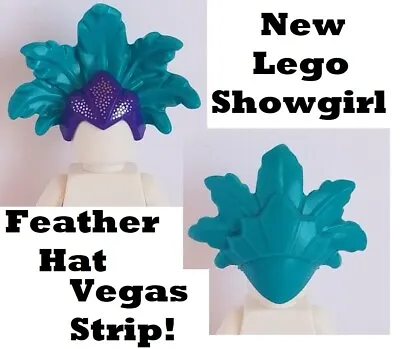 LEGO Showgirl Headdress Feathered Vegas Hat Sparkles Turquoise Purple Boy Girl • $4.61