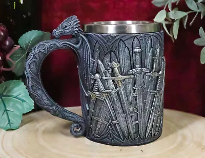 Ebros Medieval Dragon Iron Throne Swords Coffee Mug Drinking Stein Tankard Cup • $33.99