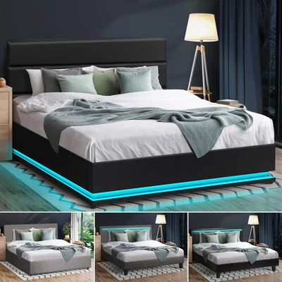 $219.90 • Buy Oikiture Bed Frame Queen Double King Size Beds Leather Fabric