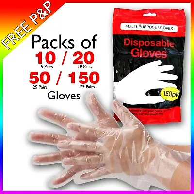 £0.99 • Buy Disposable Plastic PE Polyethene Gloves - Food Safe - Non Vinyl Pu Latex