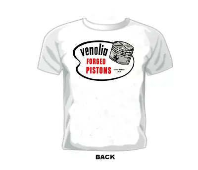 Vintage DRAG/GASSER/SPRINT/NASCAR/MIDGET RACE T Shirt  VENOLIA FORGED PISTONS • $19.99