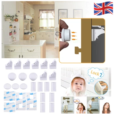 £13.99 • Buy UK Magnetic Child Safety Invisible Cupboard Door Lock Baby Pet Proof Drawer Lock